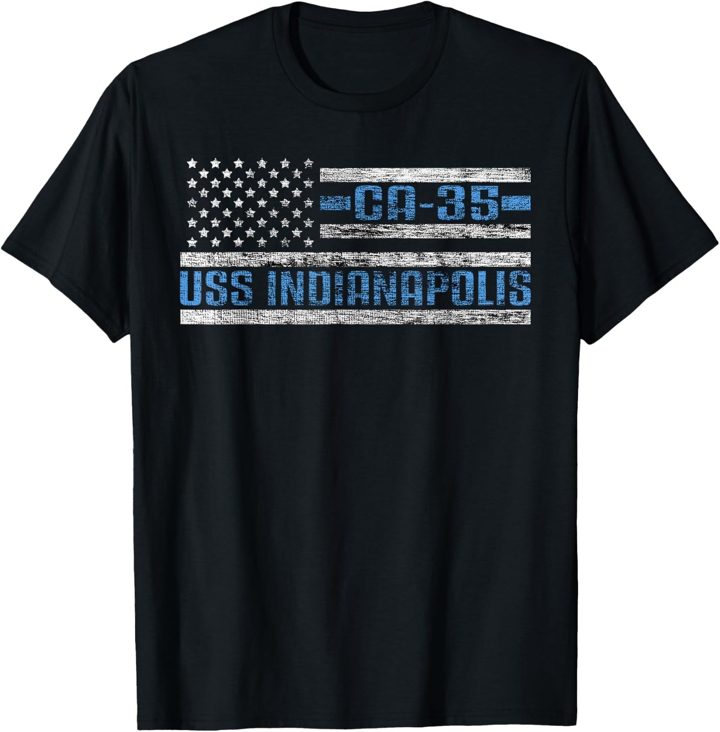 USS Indianapolis World War Cruiser CA-35 US Army T-Shirt - T-Shirt | Black