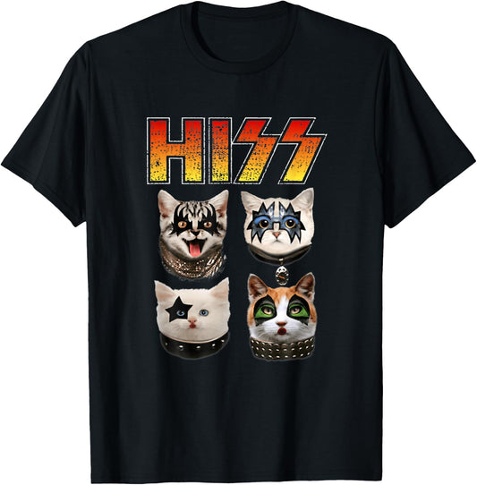 Hiss Funny Cat Lover T-Shirt - T-Shirt | Black