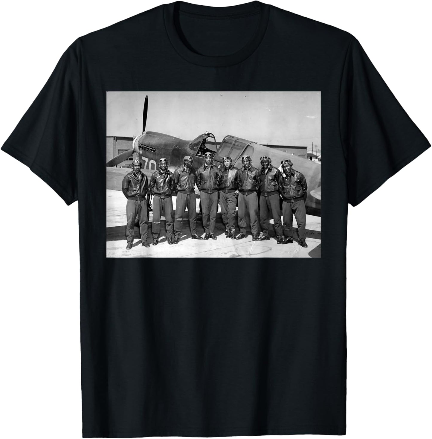 Retro Black Airmen Black History World War 2 Tuskegee Pilots T-Shirt - T-Shirt | Black