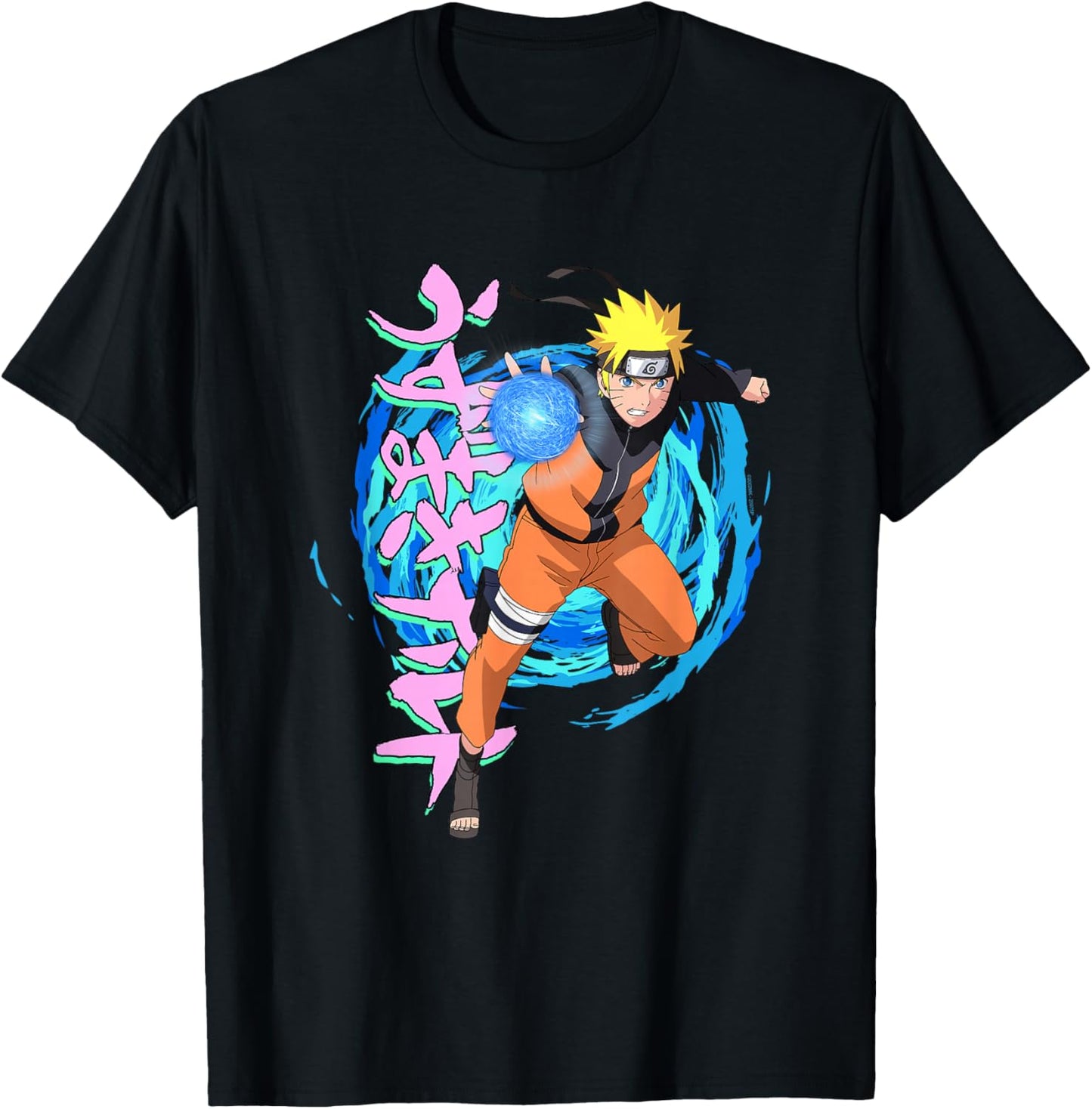 Naruto Shippuden Blue Spirals Rasengan Anime T-Shirt - T-Shirt | Black