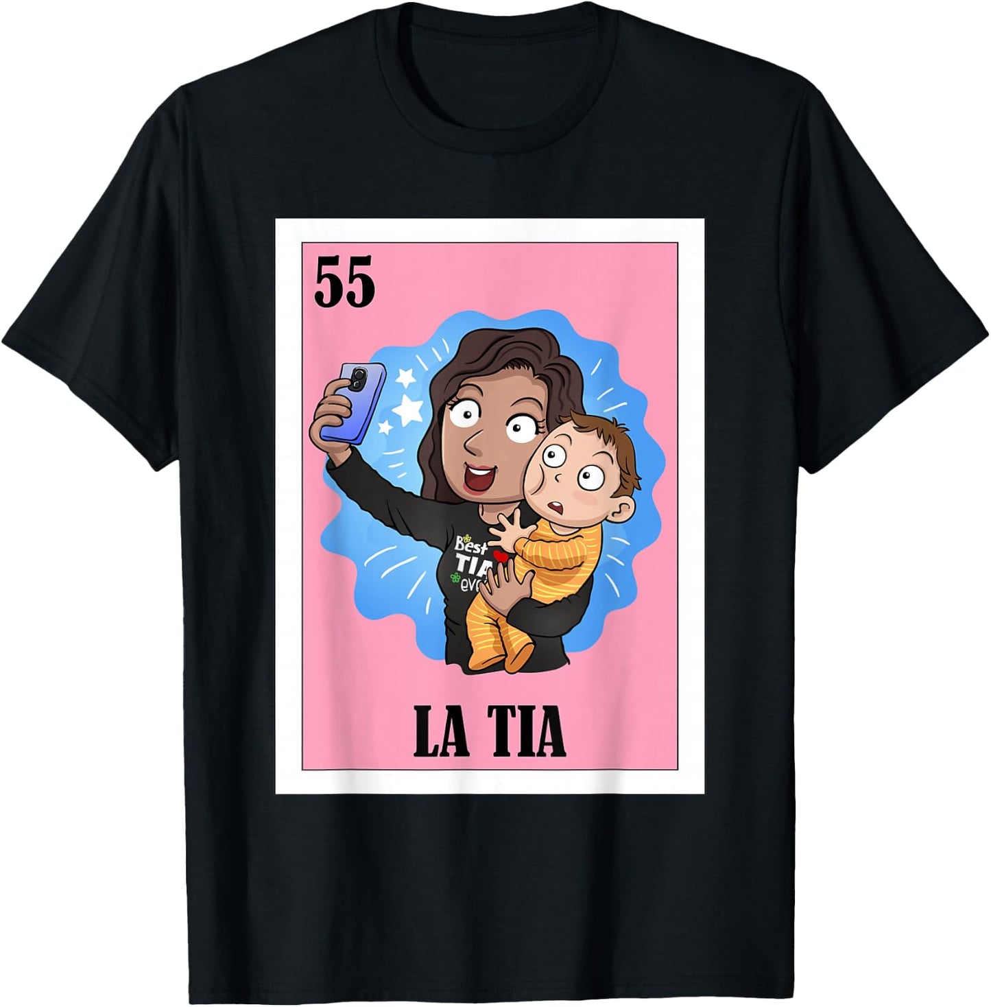 Funny Mexican Design for Aunt - La Tia T-Shirt - T-Shirt | Black