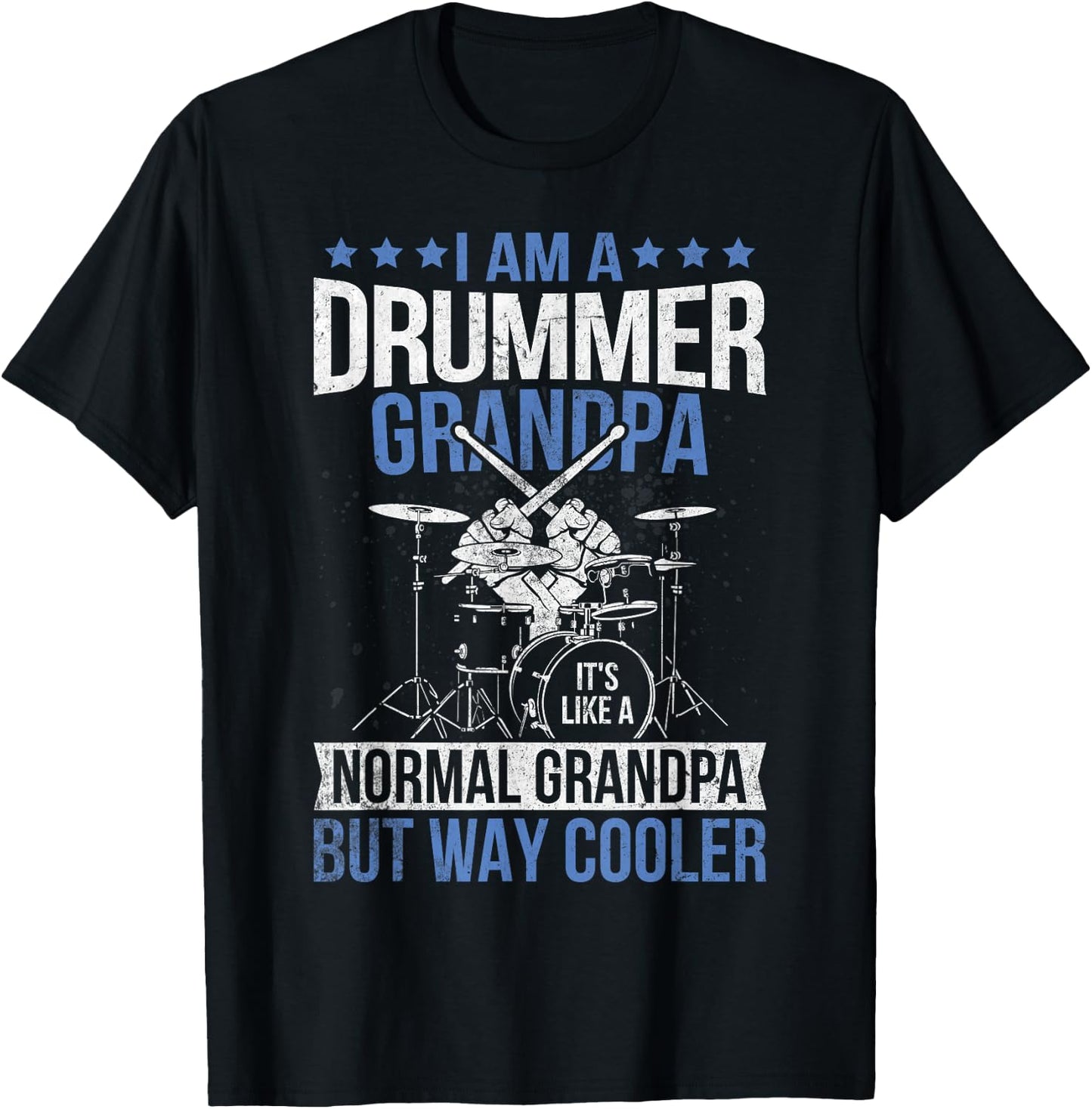 Drummer Grandpa Drum Enthusiast Grandfather Novelty T-Shirt - T-Shirt | Black