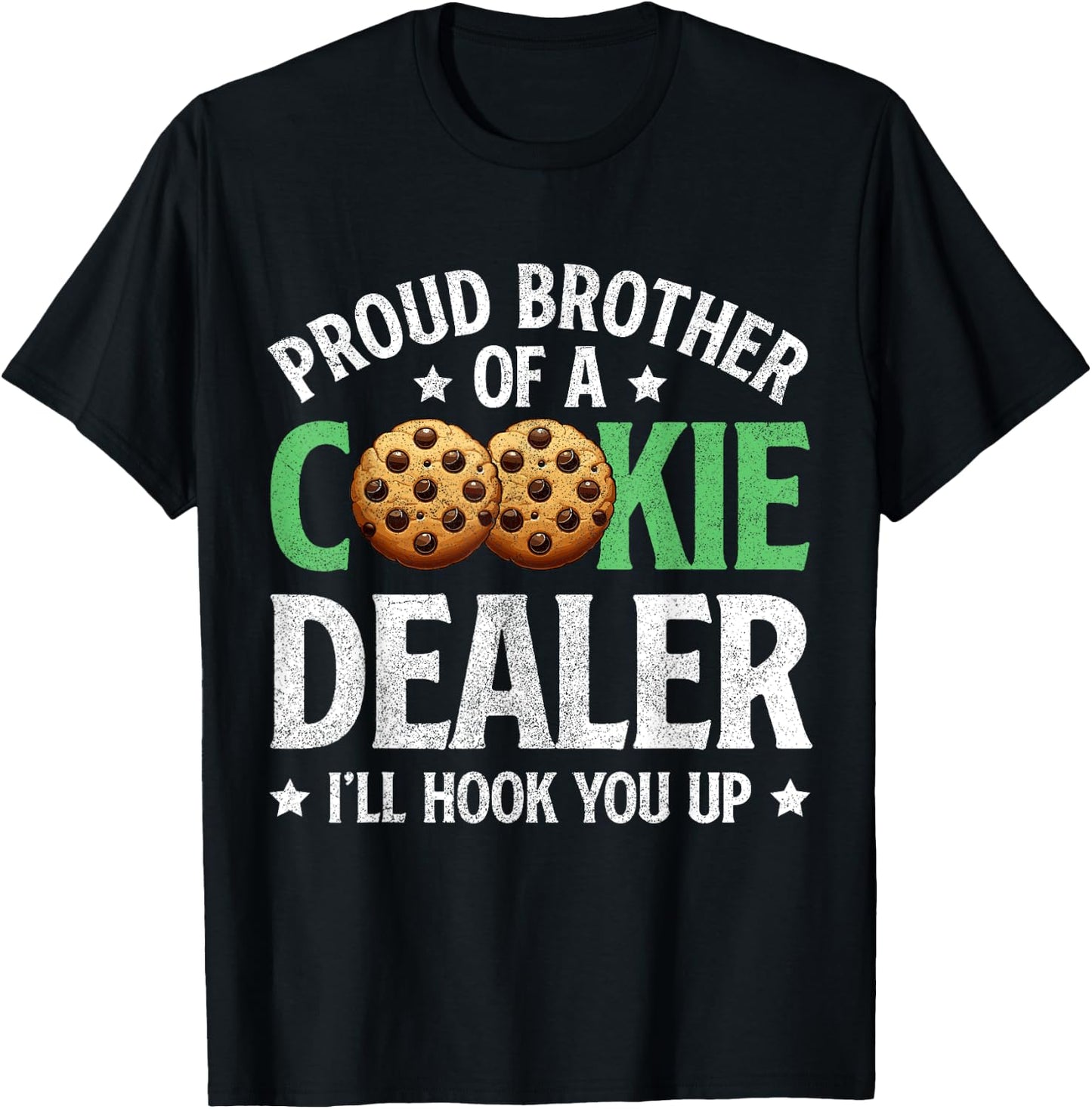 Proud Brother Of A Cookie Dealer Girl Leader Scout Dealer T-Shirt - T-Shirt | Black