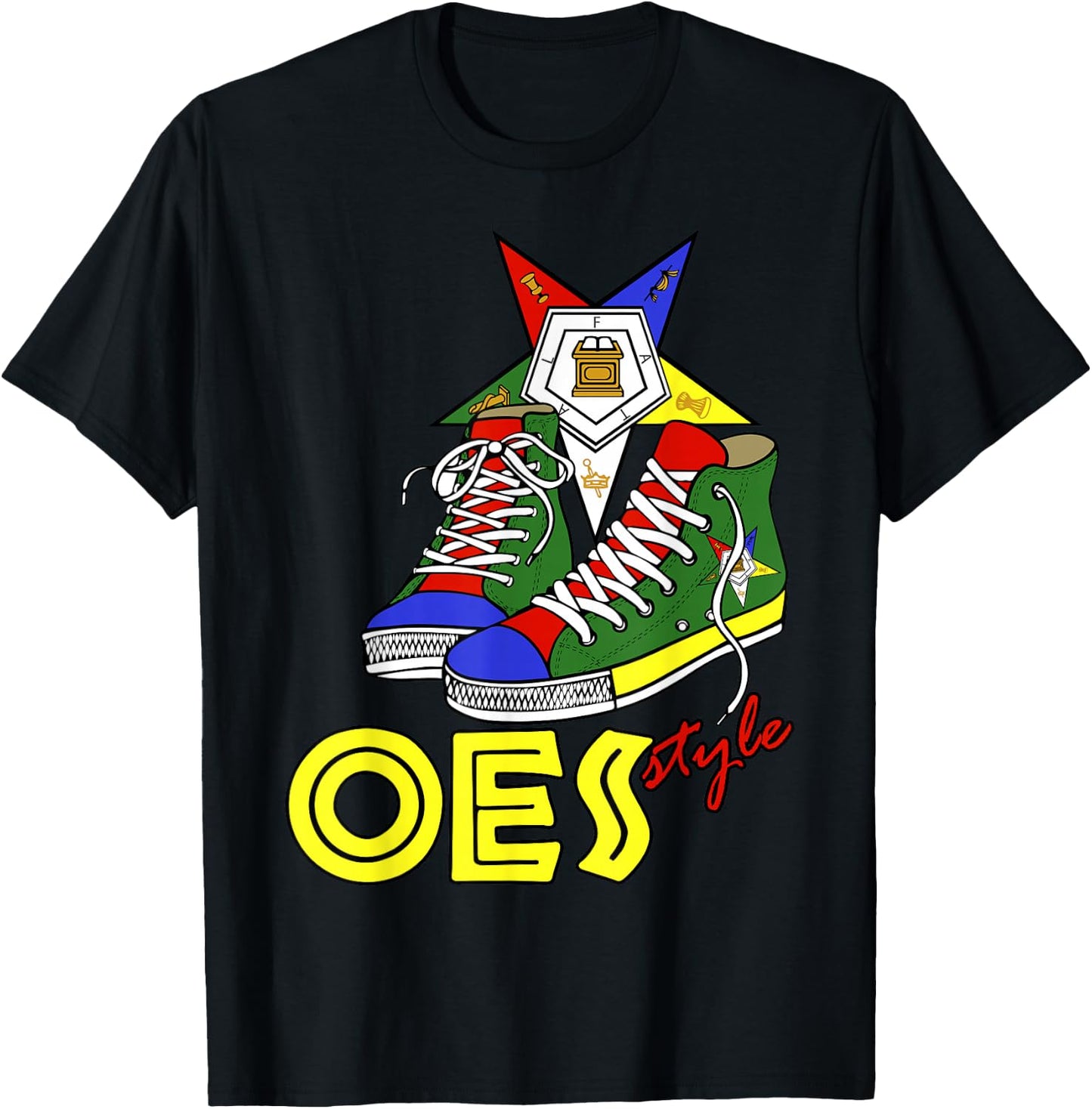 OES High top Sneaker Style of The Eastern Star Parents' Day T-Shirt - T-Shirt | Black
