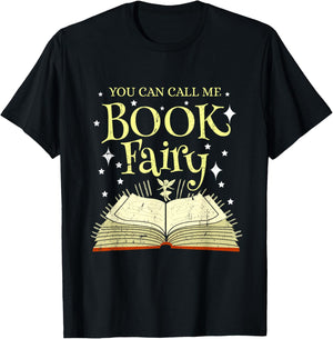 You Can Call Me Book Fairy Librarian Vintage T-Shirt - T-Shirt | Black
