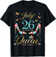 On July 26th A Queen Was Born 26th July Birthday Women Girls T-Shirt - T-Shirt | Black