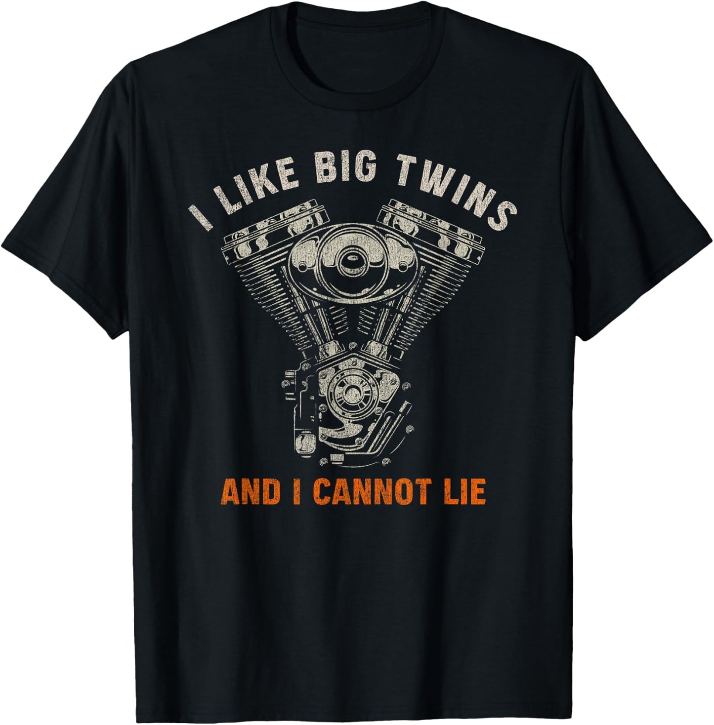 I Like Big Twins and I Cannot Lie Funny Biker T-Shirt - T-Shirt | Black
