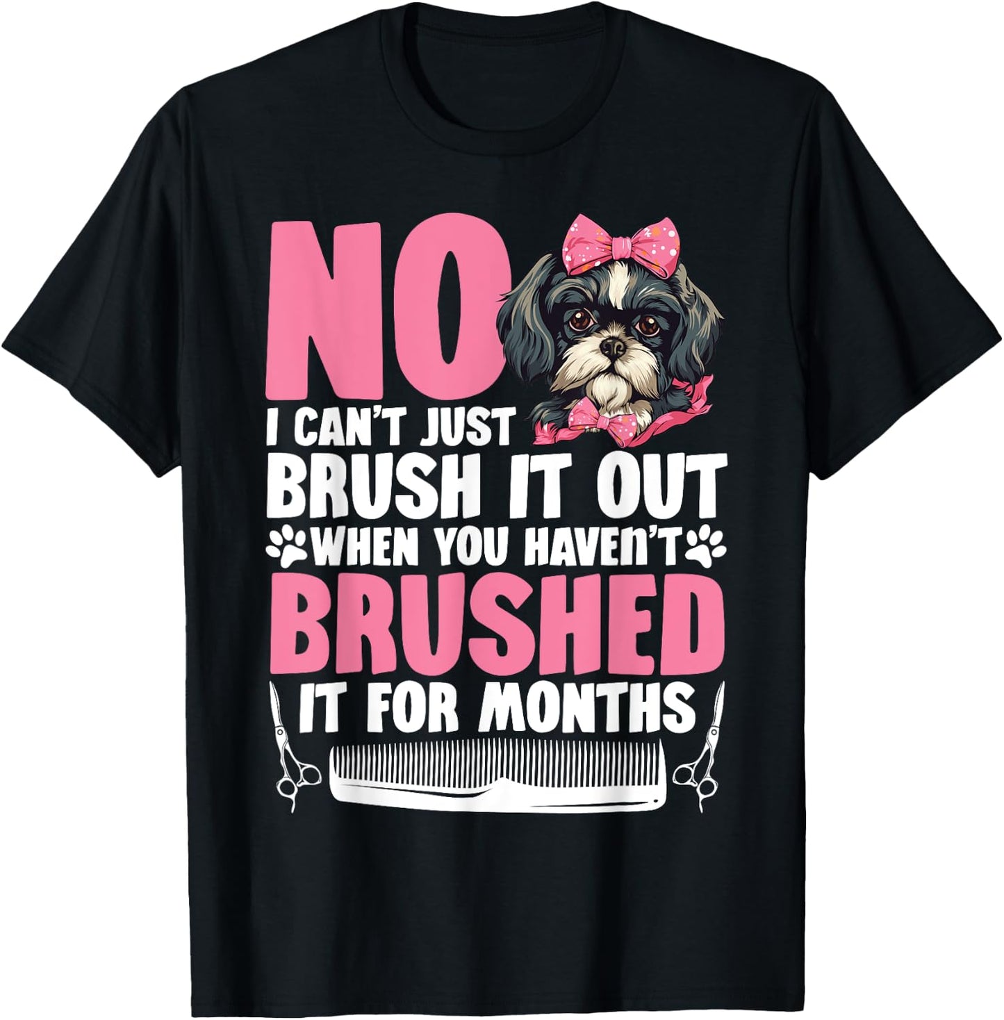 Dog Hairdresser Salon Dog Grooming Smock Dog Groomer Women Kids T-Shirt - T-Shirt | Black