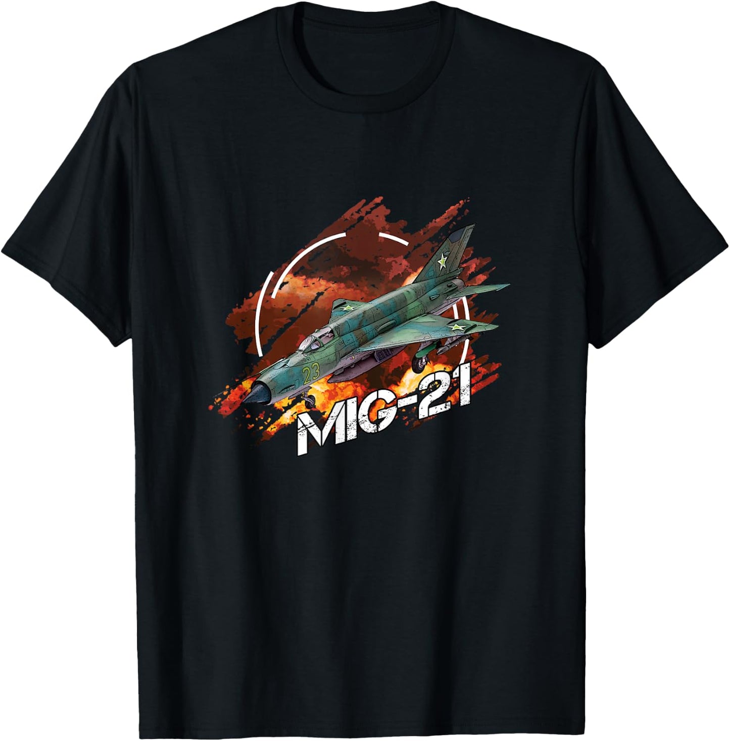 Russian Fighter Shirt Gift Mig 21 T-Shirt - T-Shirt | Black