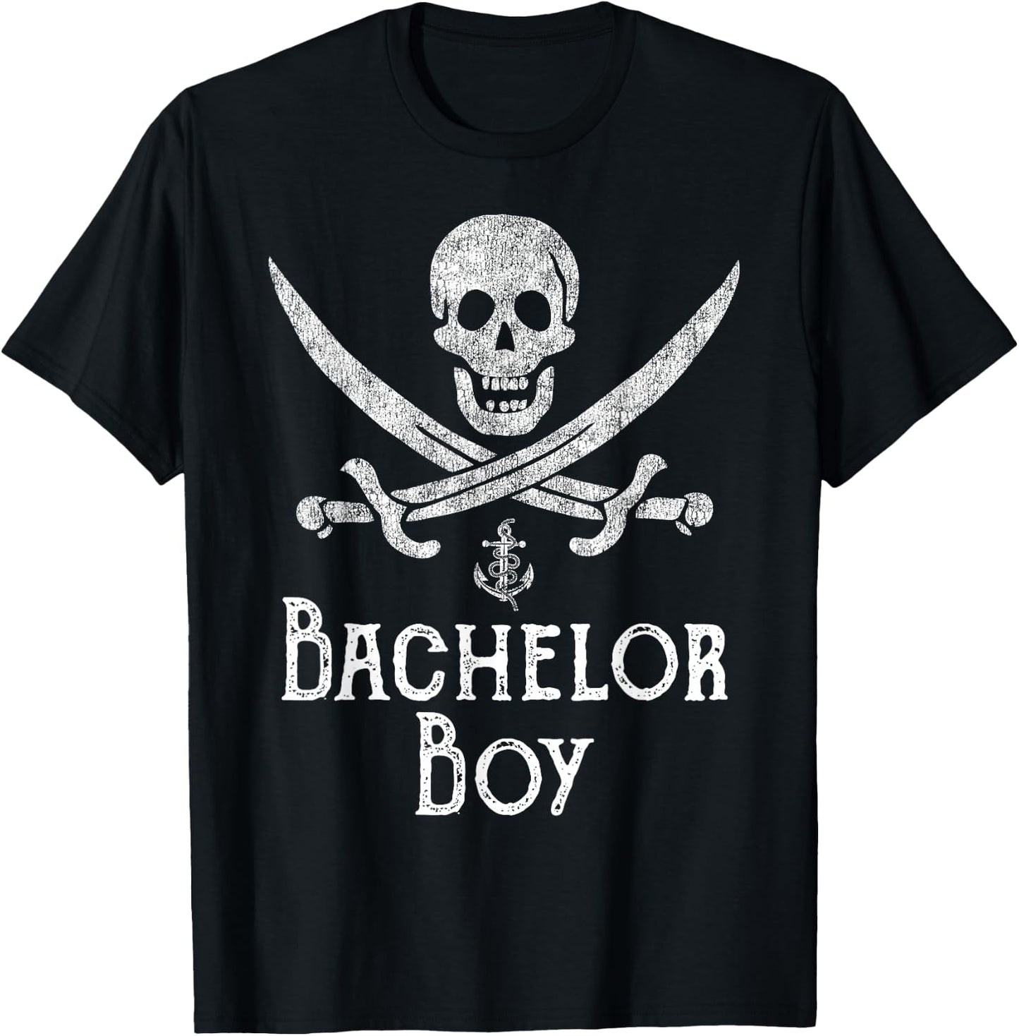 Bachelor Party Shirt Funny Pirate Skull Sword Groom Gift T-Shirt - T-Shirt | Black