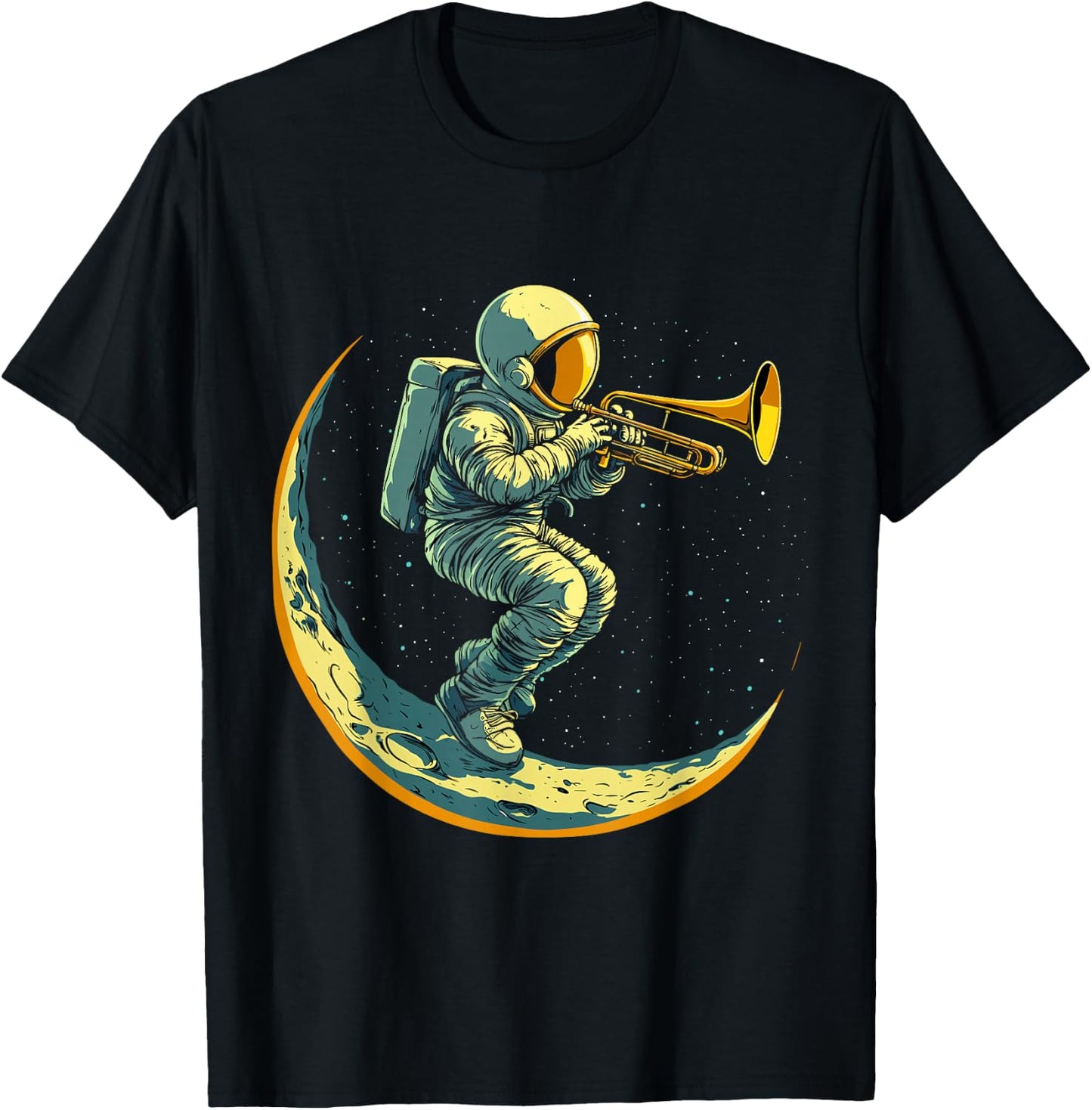 Astronaut Playing Trombone T-Shirt - T-Shirt | Black