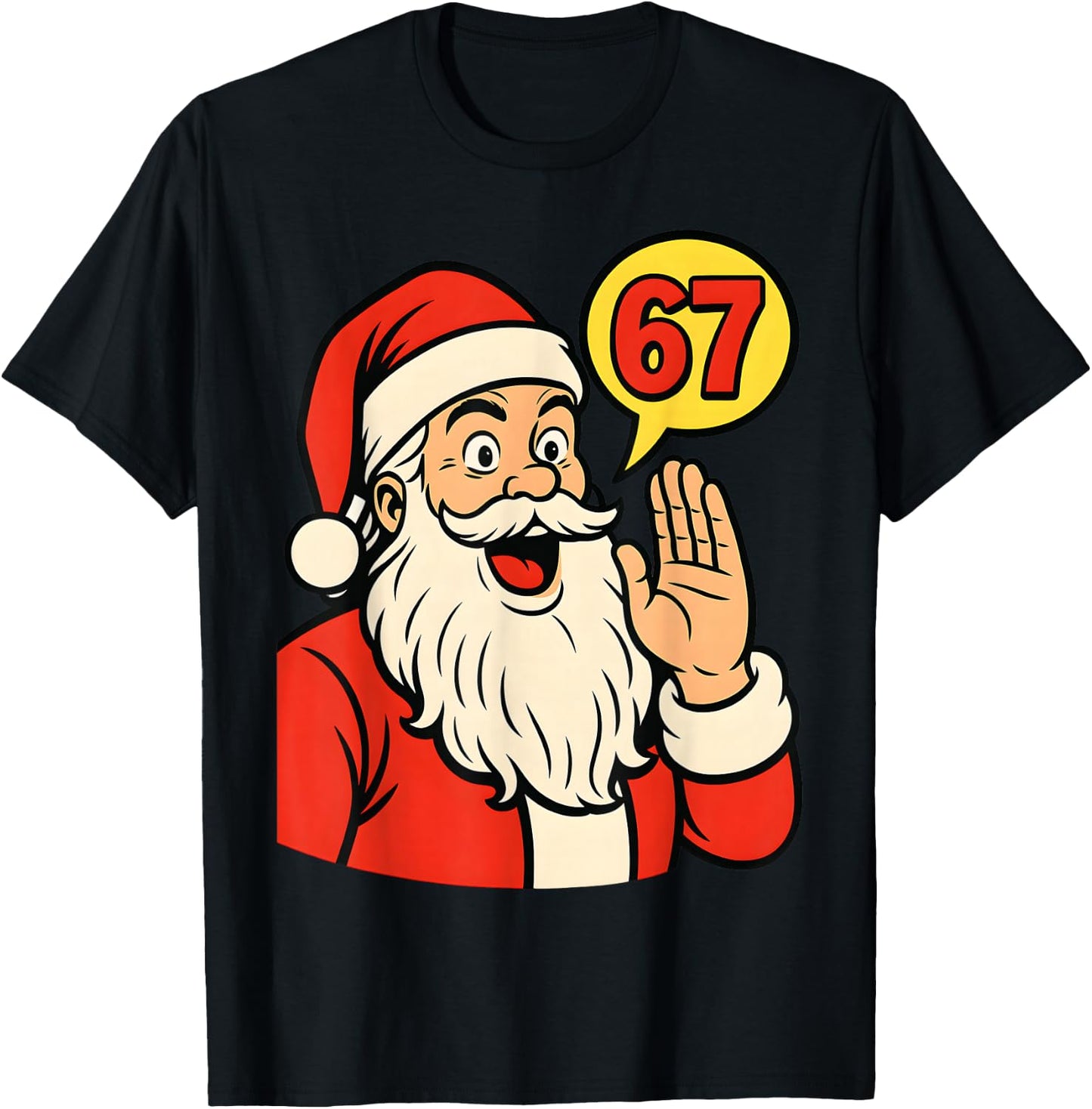 67 Christmas Retro Six Seven Meme Brainrot Santa Claus Boys T-Shirt - T-Shirt | Black