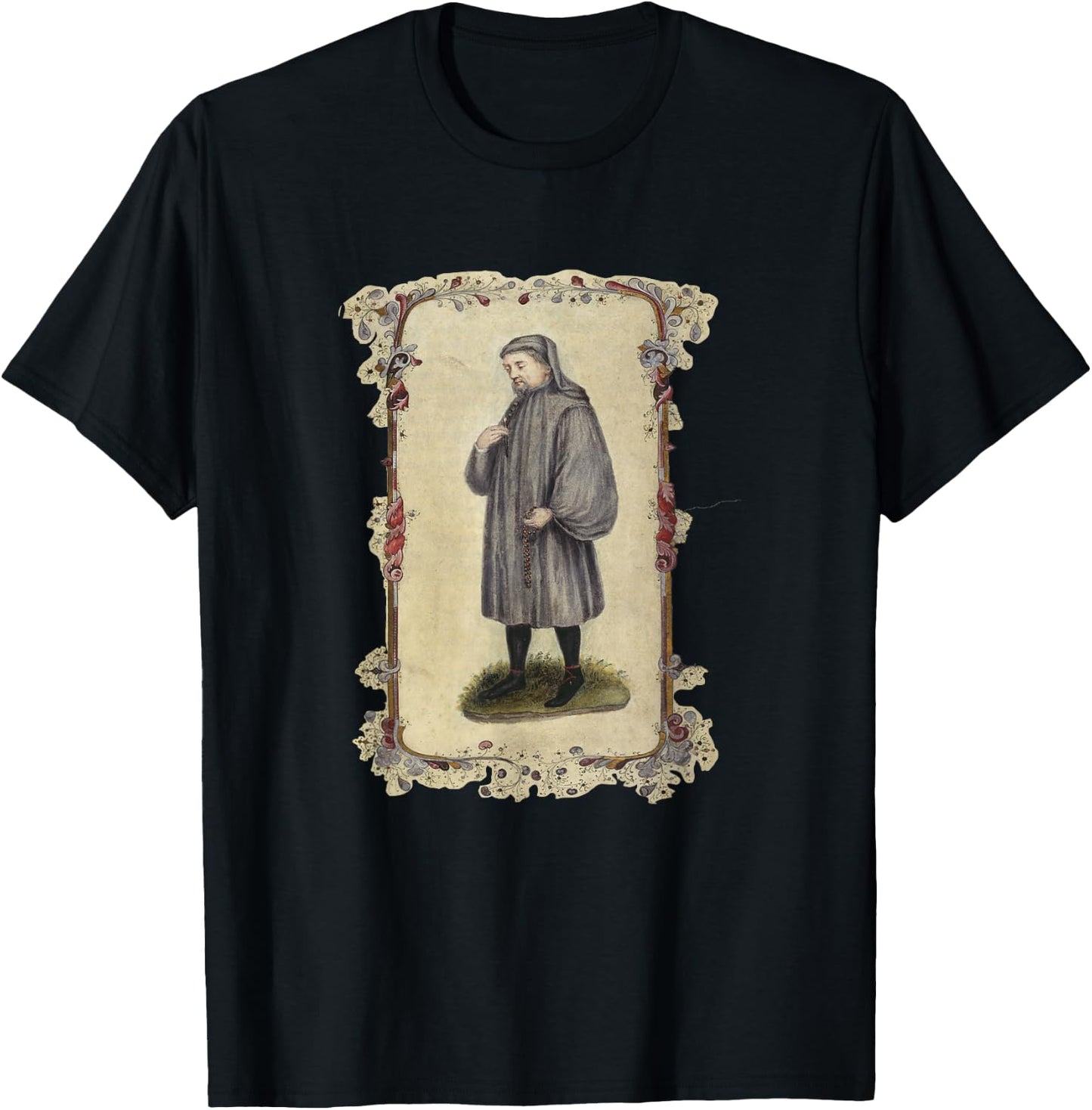 Geoffrey Chaucer Portrait (1478) T-Shirt - T-Shirt | Black