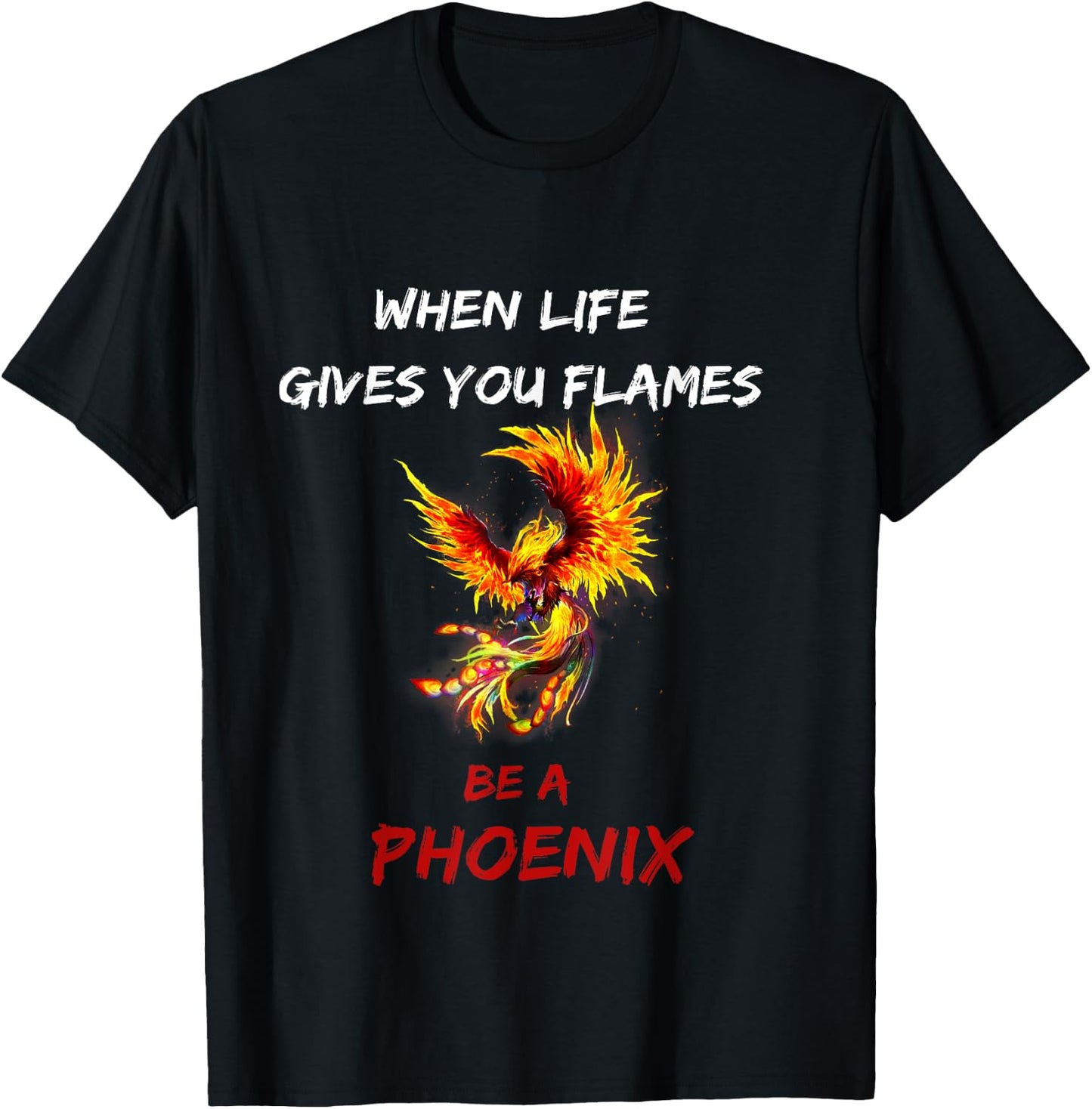 Phoenix Rising Inspiration Motivation Quote Gift T-Shirt - T-Shirt | Black