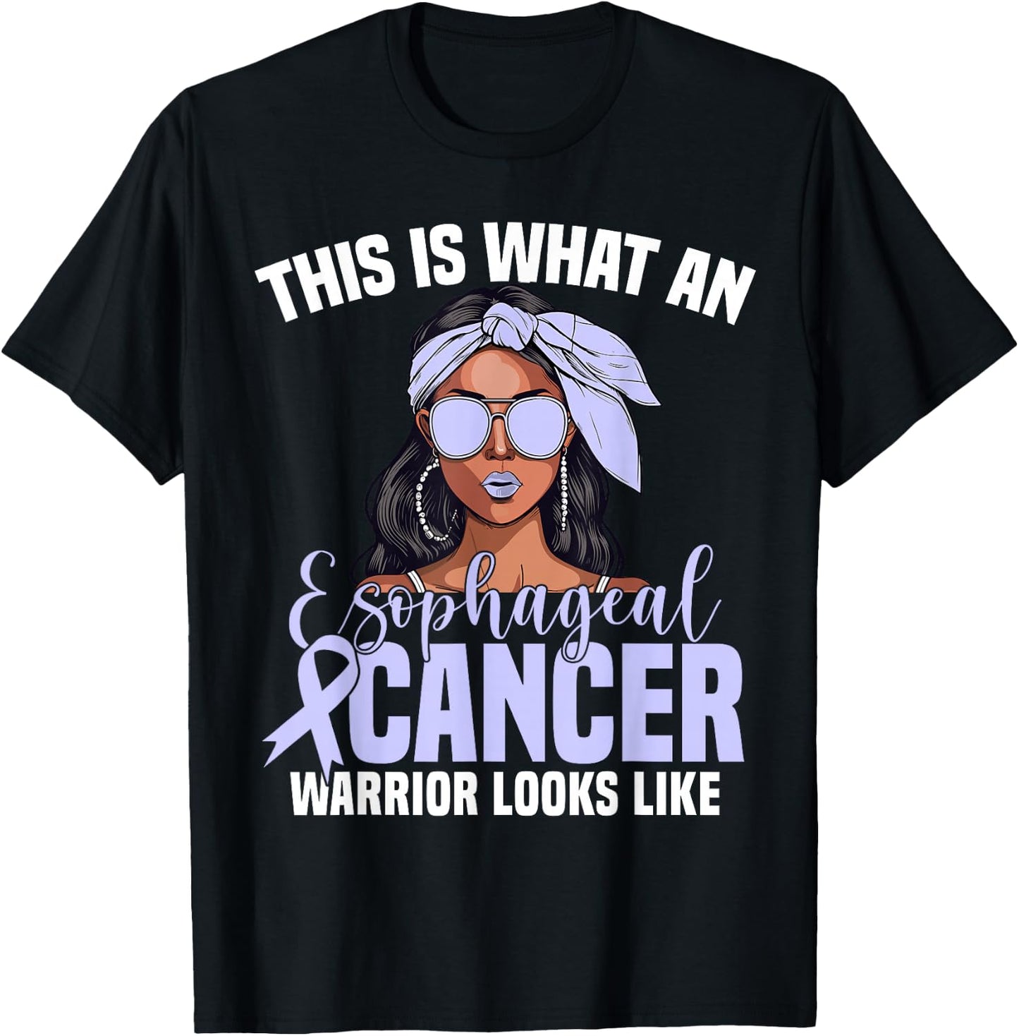 Cancer Warrior Women Fighter Awareness Esophageal Cancer T-Shirt - T-Shirt | Black