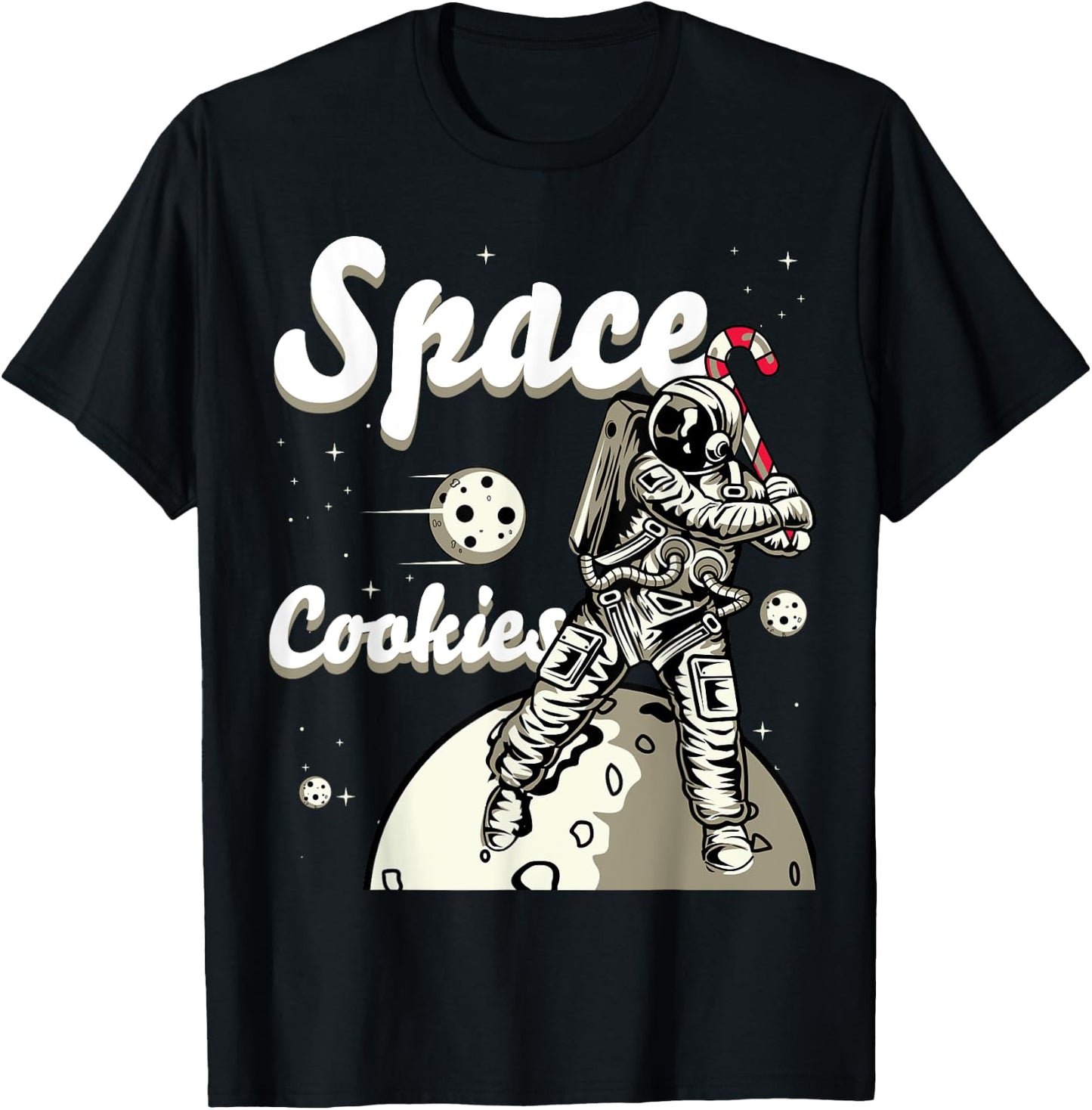 Space Cookies Xmas Weed - Christmas Marijuana T-Shirt - T-Shirt | Black