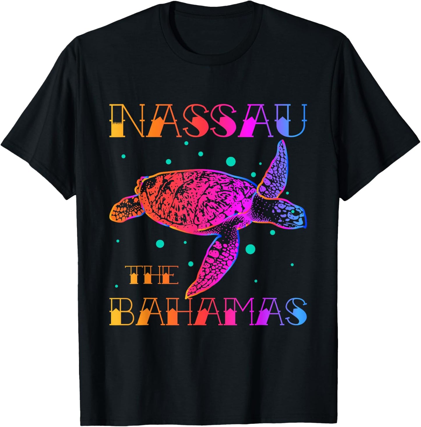 Nassau Bahamas Shirt Sea Turtle Bahamas Souvenirs Bahamas T-Shirt - T-Shirt | Black