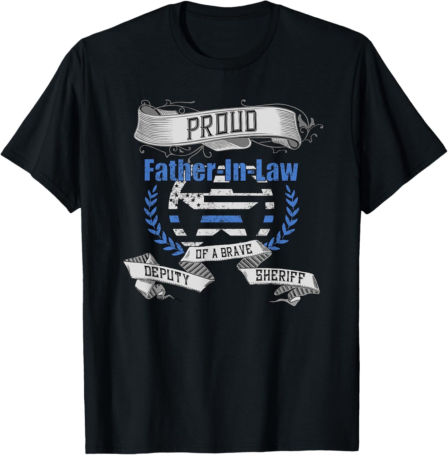 Deputy Sheriff Shirt Proud Father-In-Law T-Shirt - T-Shirt | Black