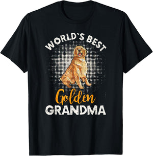 World's Best Golden Retriever Grandma Funny Puppy Lover T-Shirt - T-Shirt | Black