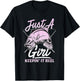 Cute Fishing Funny Keeping it Reel Purple Pink T-Shirt - T-Shirt | Black