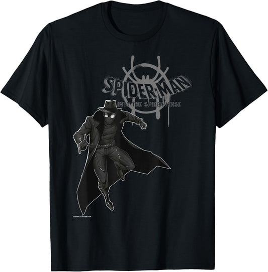 Marvel Spider-Man Spiderverse Noir Logo Graphic T-Shirt - T-Shirt | Black