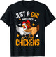 Just a Girl who loves Chickens Girls Chicken T-Shirt - T-Shirt | Black