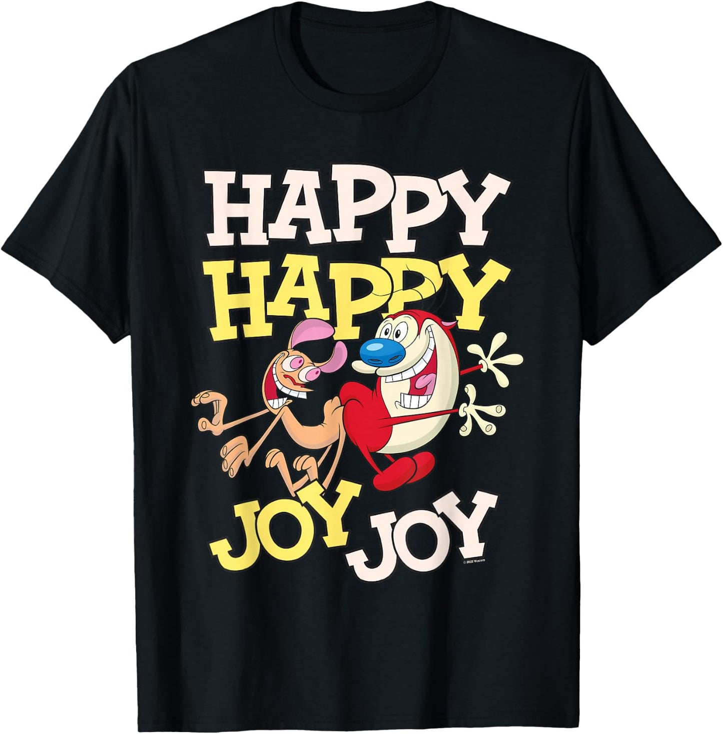 Ren and Stimpy Happy Happy Joy Joy Dance T-Shirt - T-Shirt | Black