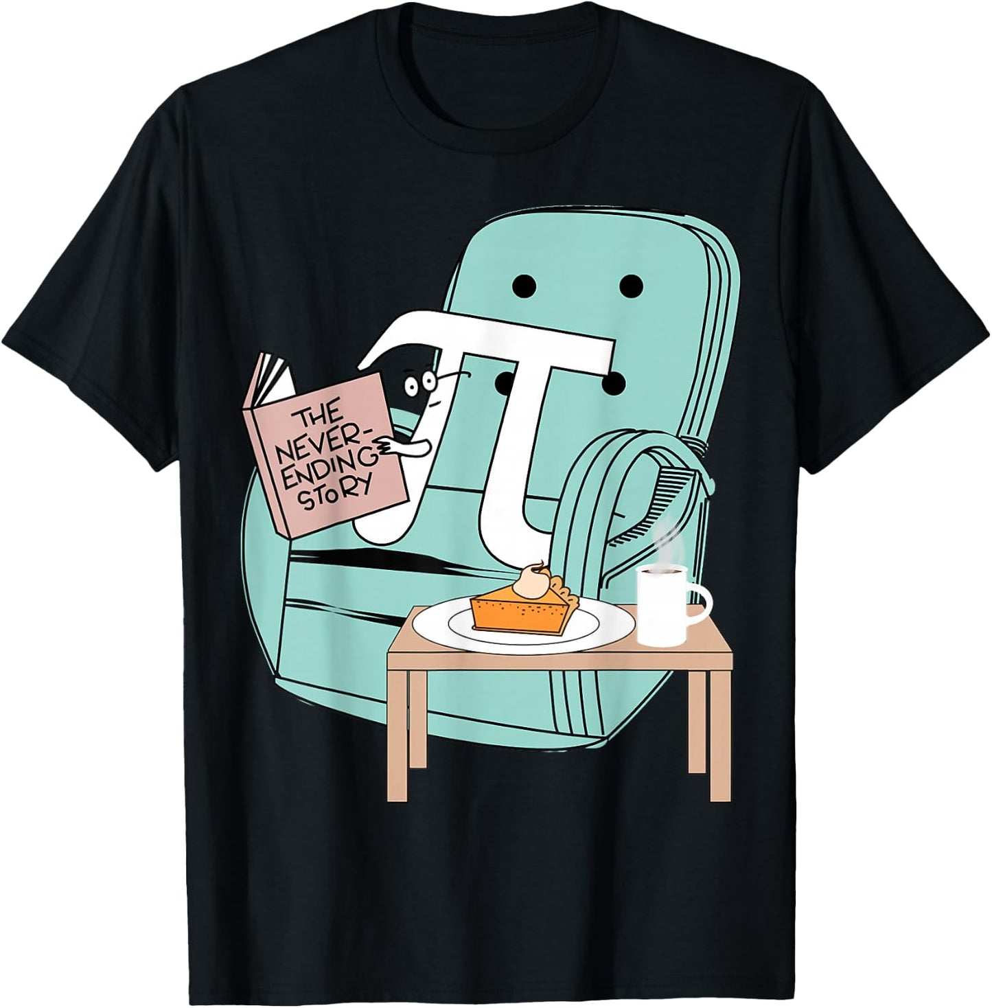 Never Ending Funny Story Pi Day Celebration Math T-Shirt - T-Shirt | Black