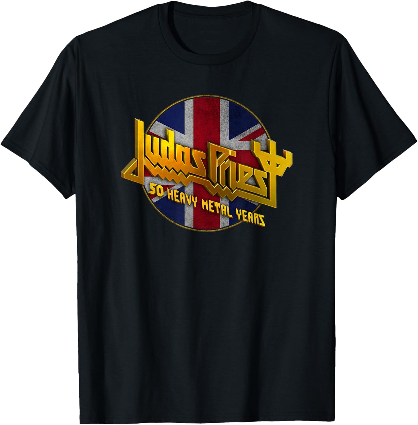 Judas Priest – 50 Years Union Jack Circle T-Shirt - T-Shirt | Black