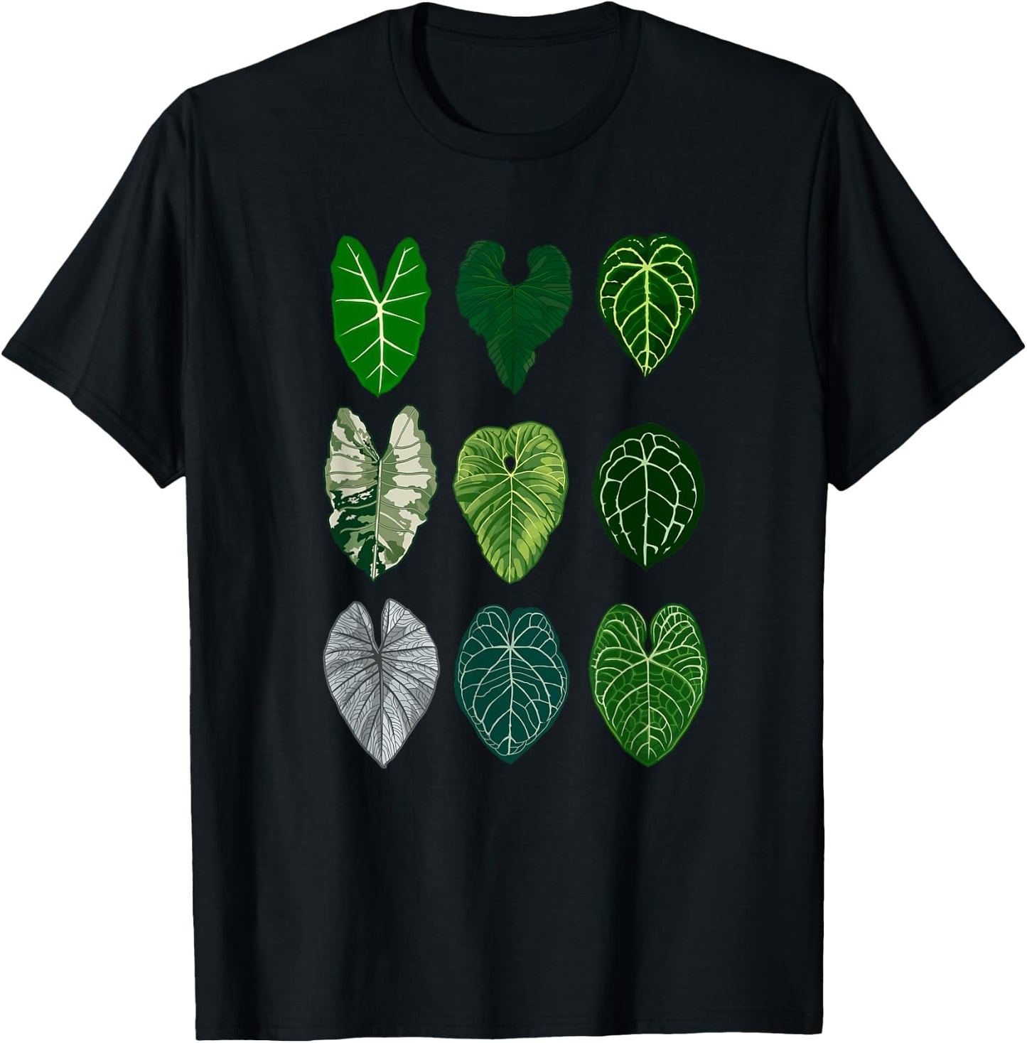 Botanist Garden Alocasia Anthurium Plant Collection leaves T-Shirt - T-Shirt | Black