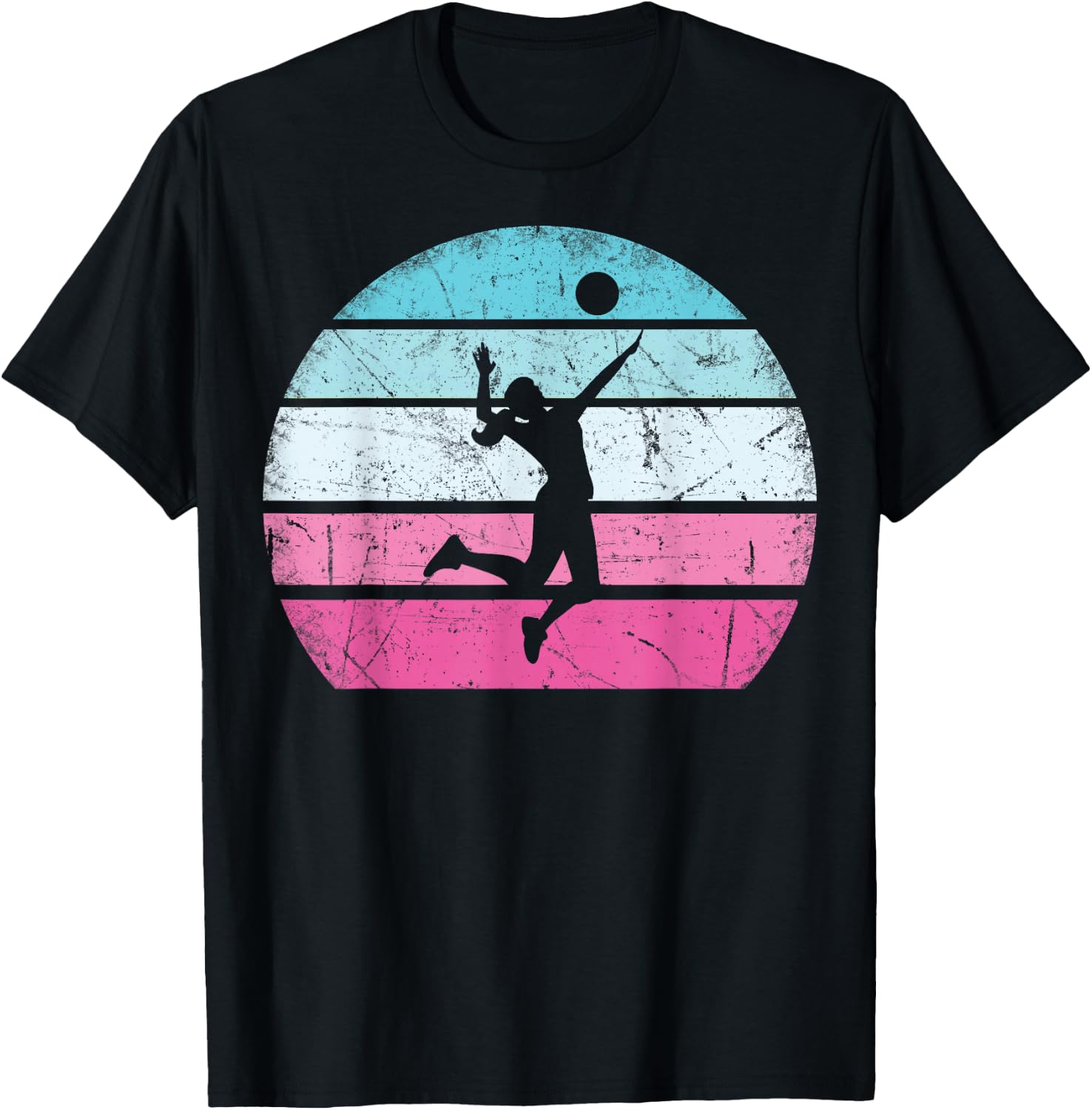 Volleyball Girl Retro Vintage T-Shirt - T-Shirt | Black