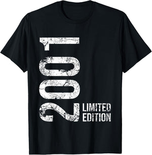 24th Birthday 24 Years Old Man Woman Vintage 2001 T-Shirt - T-Shirt | Black