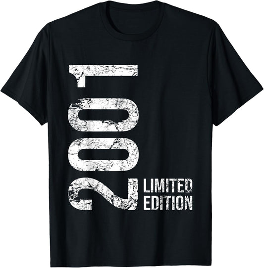 24th Birthday 24 Years Old Man Woman Vintage 2001 T-Shirt - T-Shirt | Black