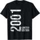 24th Birthday 24 Years Old Man Woman Vintage 2001 T-Shirt - T-Shirt | Black