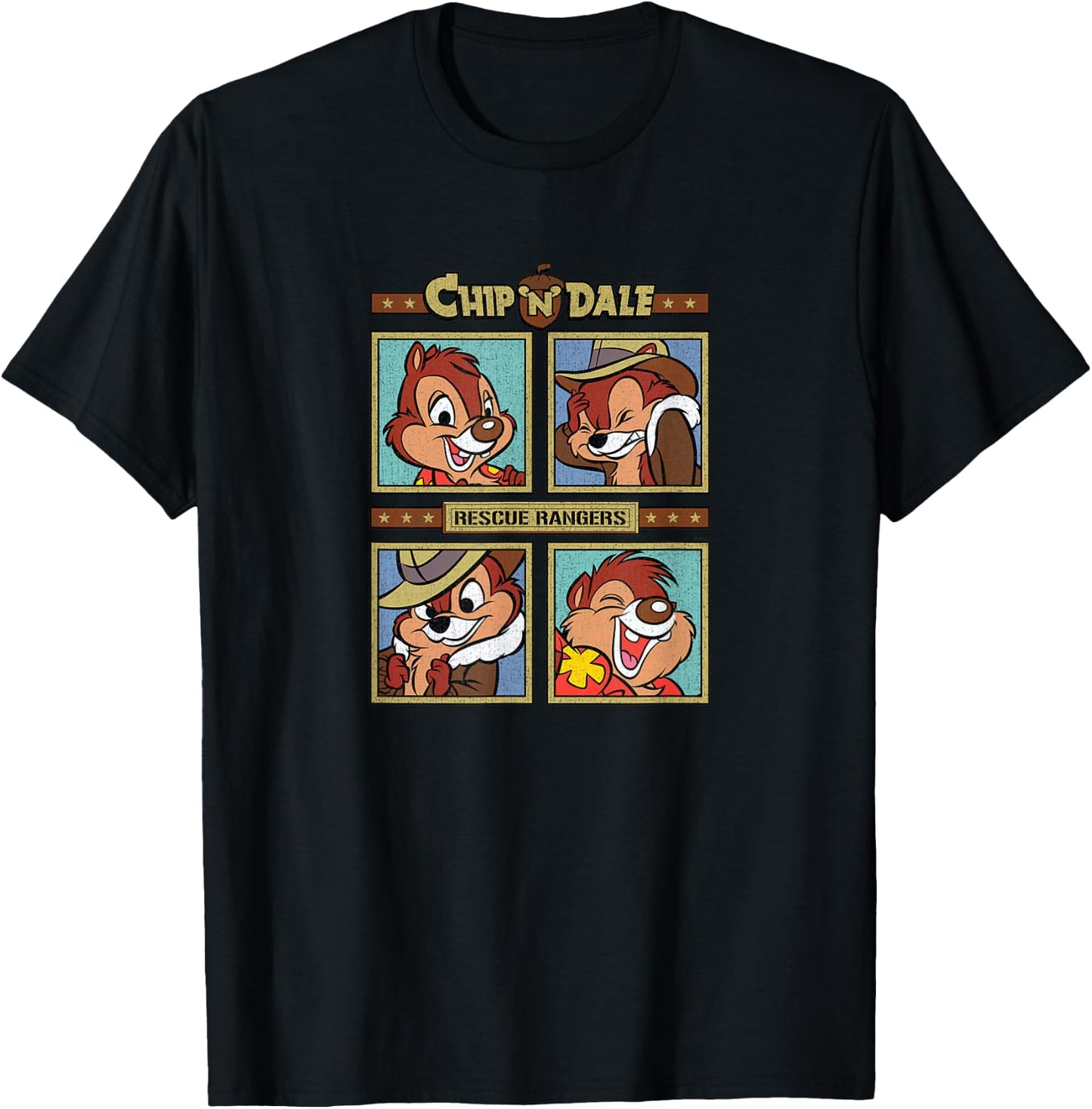 Chip 'N Dale Rescue Rangers - Chip & Dale Squad T-Shirt - T-Shirt | Black