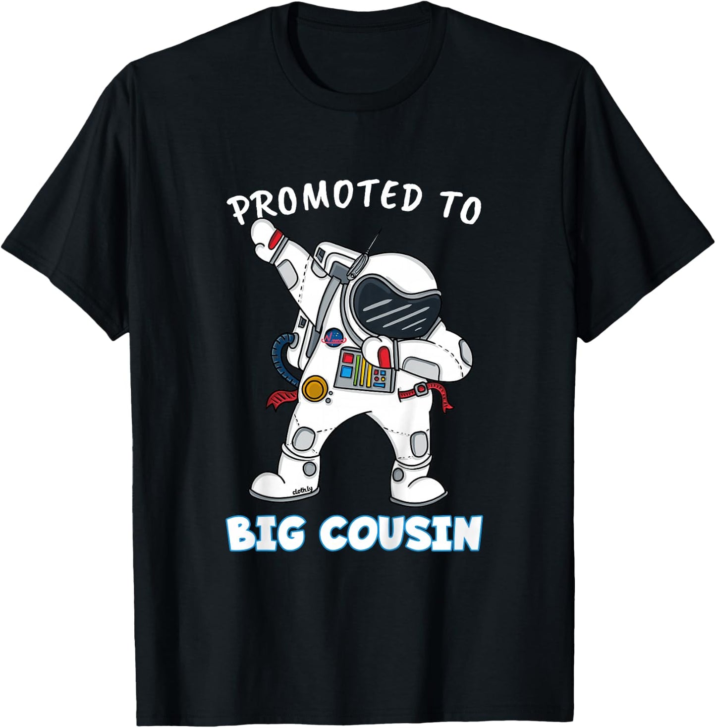 Kids Promoted to Big Cousin Boy Dabbing Astronaut T-Shirt - T-Shirt | Black