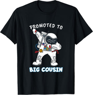 Kids Promoted to Big Cousin Boy Dabbing Astronaut T-Shirt - T-Shirt | Black