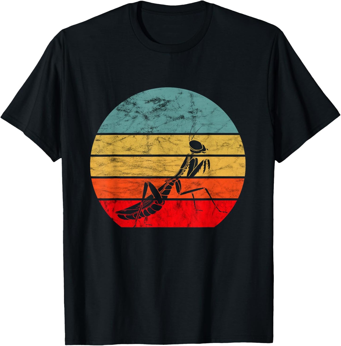 Praying Mantis Retro Vintage Mantis Insect Bug Lover T-Shirt - T-Shirt | Black