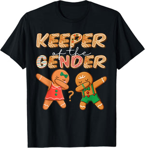 Keeper of The Gender Reveal Baby Shower Gingerbread Cookies T-Shirt - T-Shirt | Black