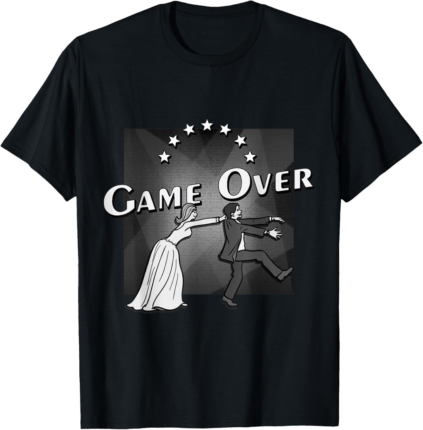 Game Over: Wedding. Funny Wedding Gift T-Shirt - T-Shirt | Black