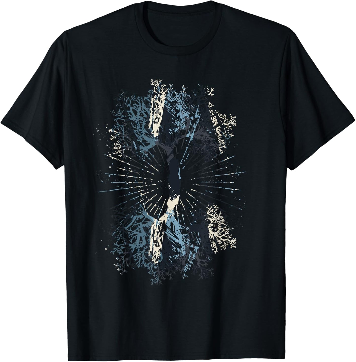 Nature Wildlife Outdoors Reflection Tree Forest T-Shirt - T-Shirt | Black