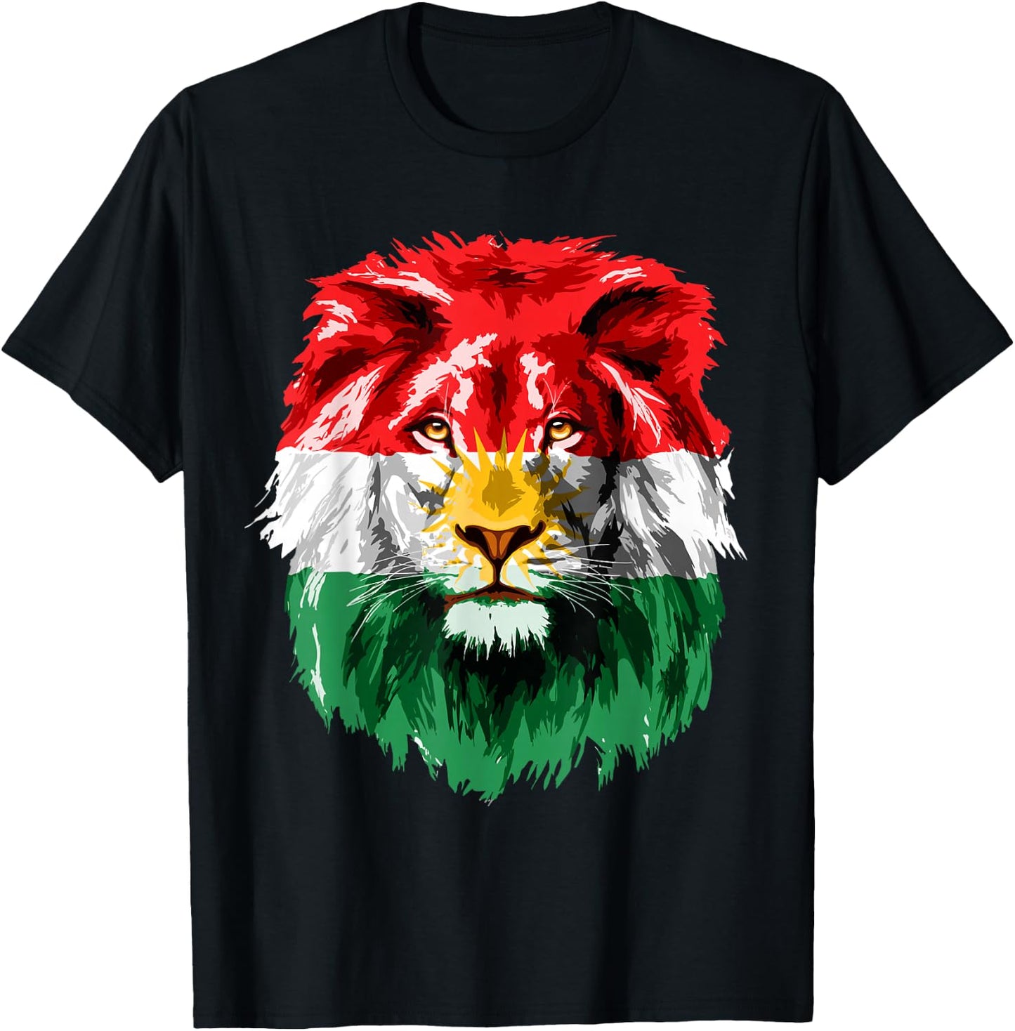 Kurdistan Flag Kurdish Kurds Lion Kurd Flag T-Shirt - T-Shirt | Black