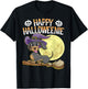 Happy Halloweenie Dachshund Dog Halloween Witch Wiener Broom T-Shirt - T-Shirt | Black