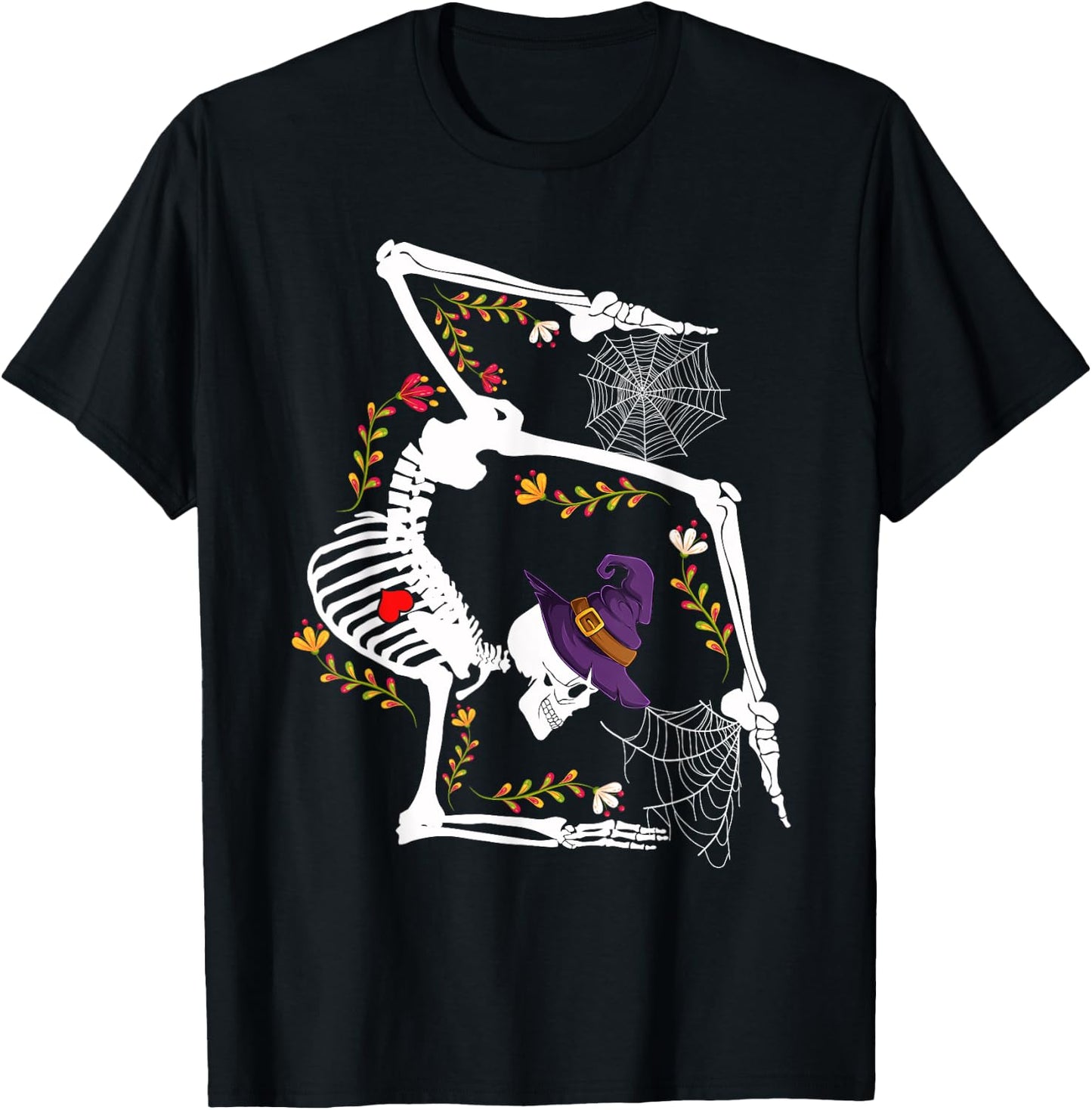 Skeleton Gymnast Lazy Halloween Costume Funny Gymnastics T-Shirt - T-Shirt | Black