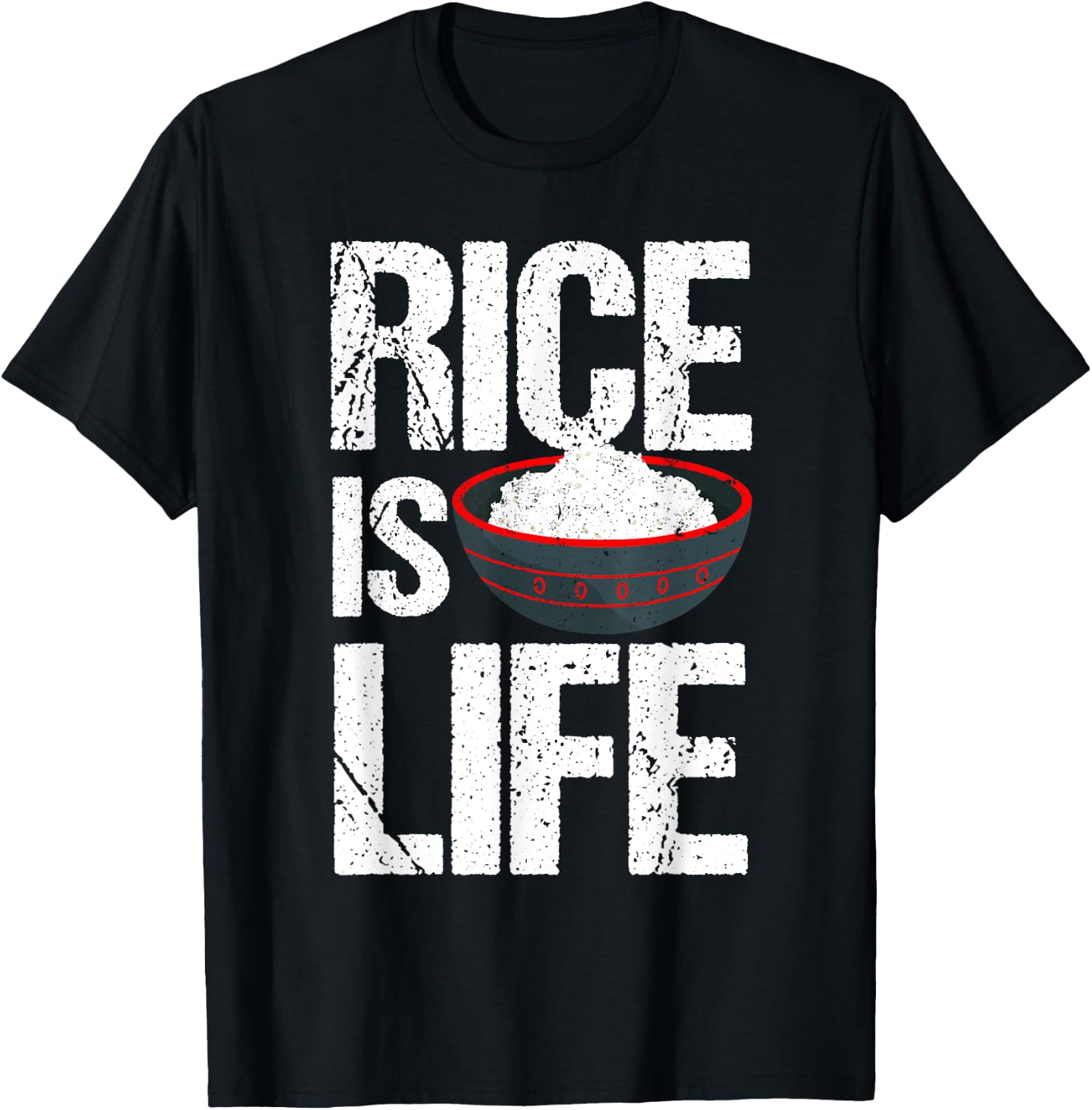 Cool Rice Is Life Art Men Women Asian Filipino Japanese Food T-Shirt - T-Shirt | Black