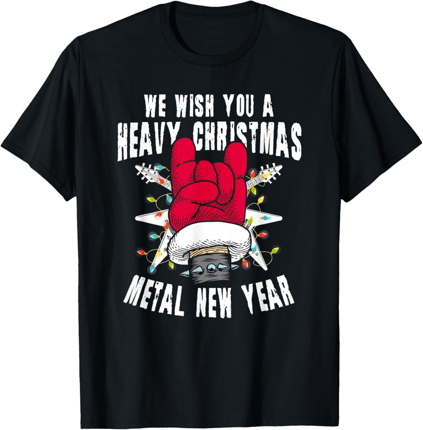 Heavy Metal Christmas Funny Rock Music Fans T-Shirt - T-Shirt | Black