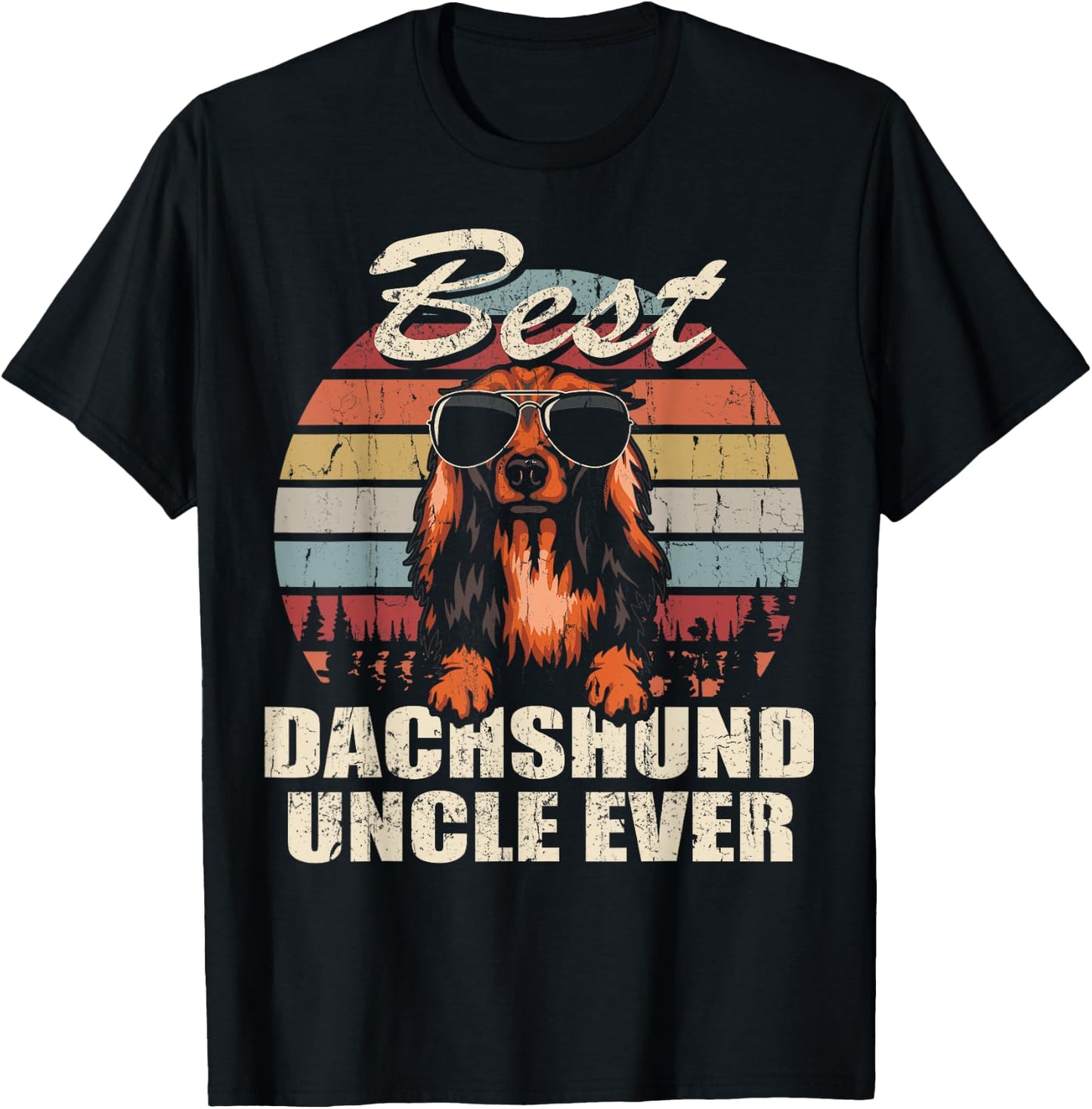 Best Dachshund Uncle Ever Funny Gift Father's Day For T-Shirt - T-Shirt | Black