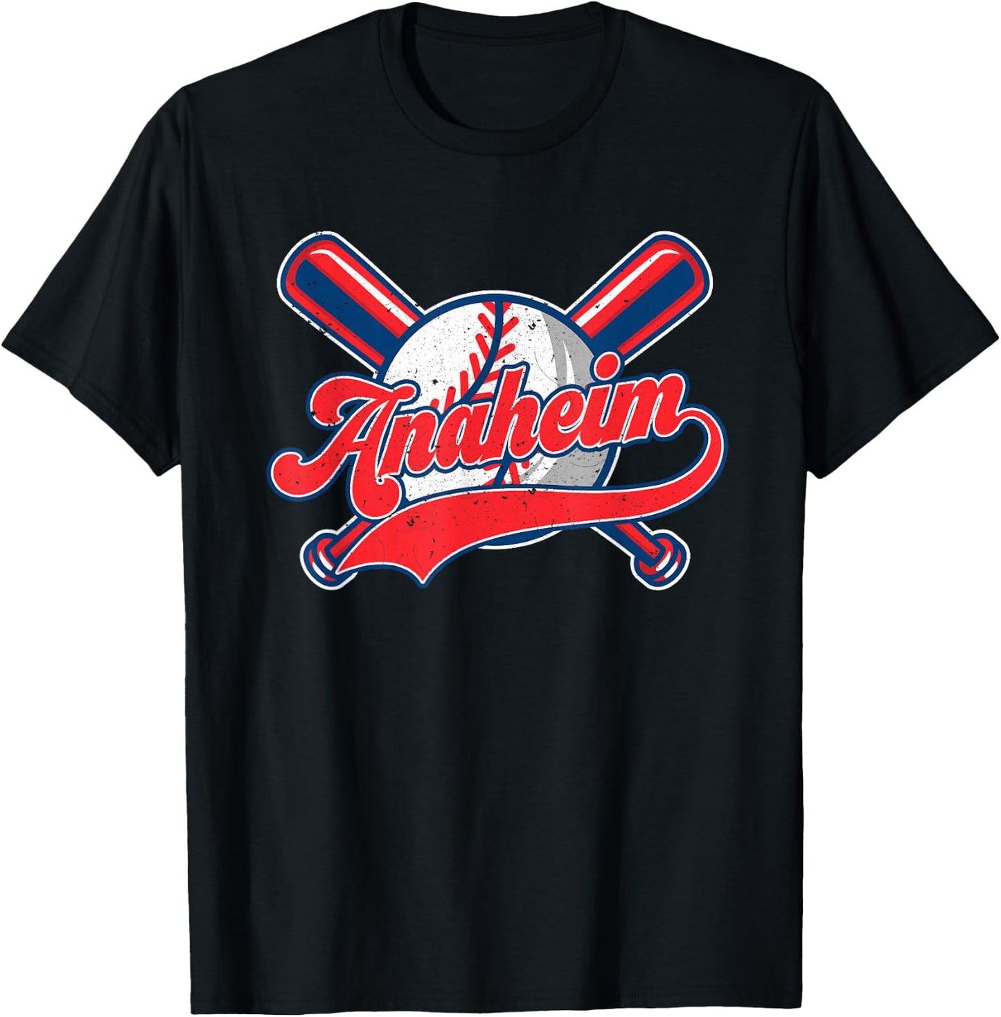 Retro Anaheim California Baseball Vintage Men Women Kids T-Shirt - T-Shirt | Black
