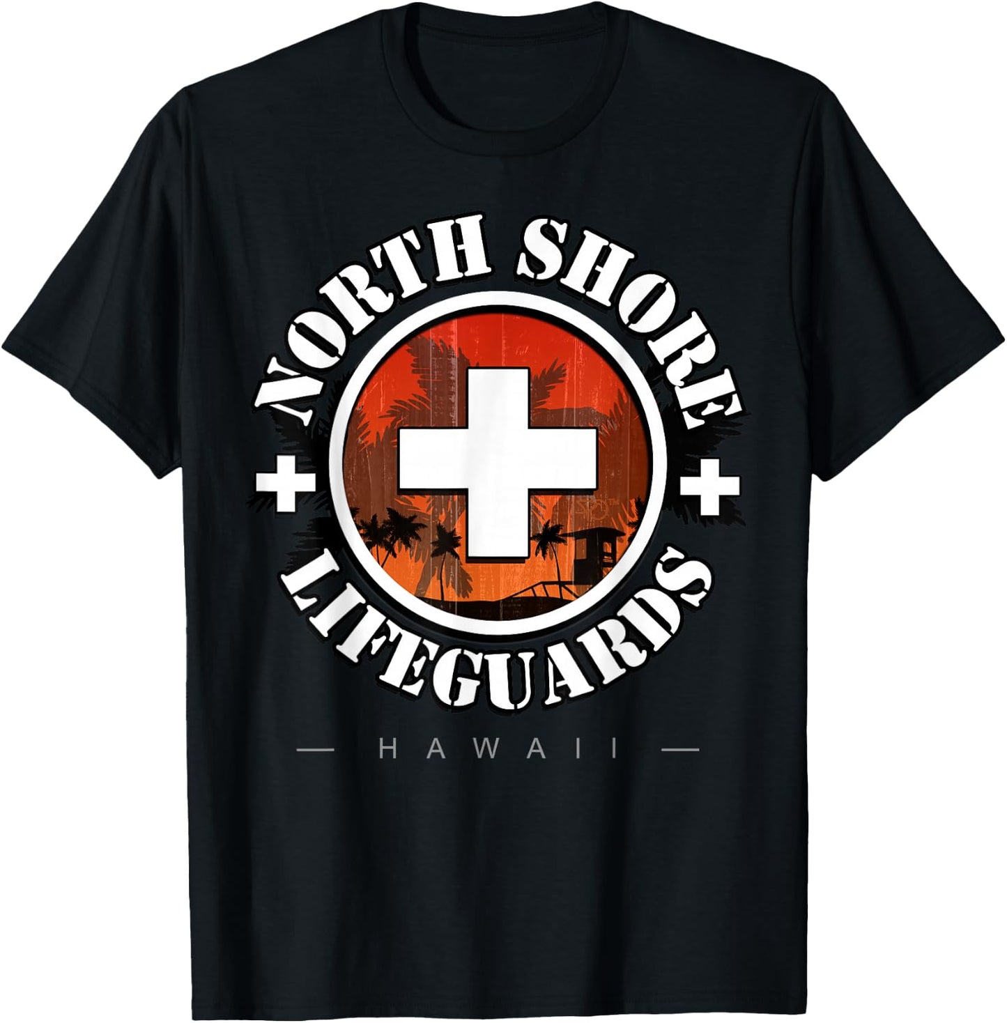 Epic Surf HI Hawaiian Oahu Hawaii Lifeguards North Shore T-Shirt - T-Shirt | Black