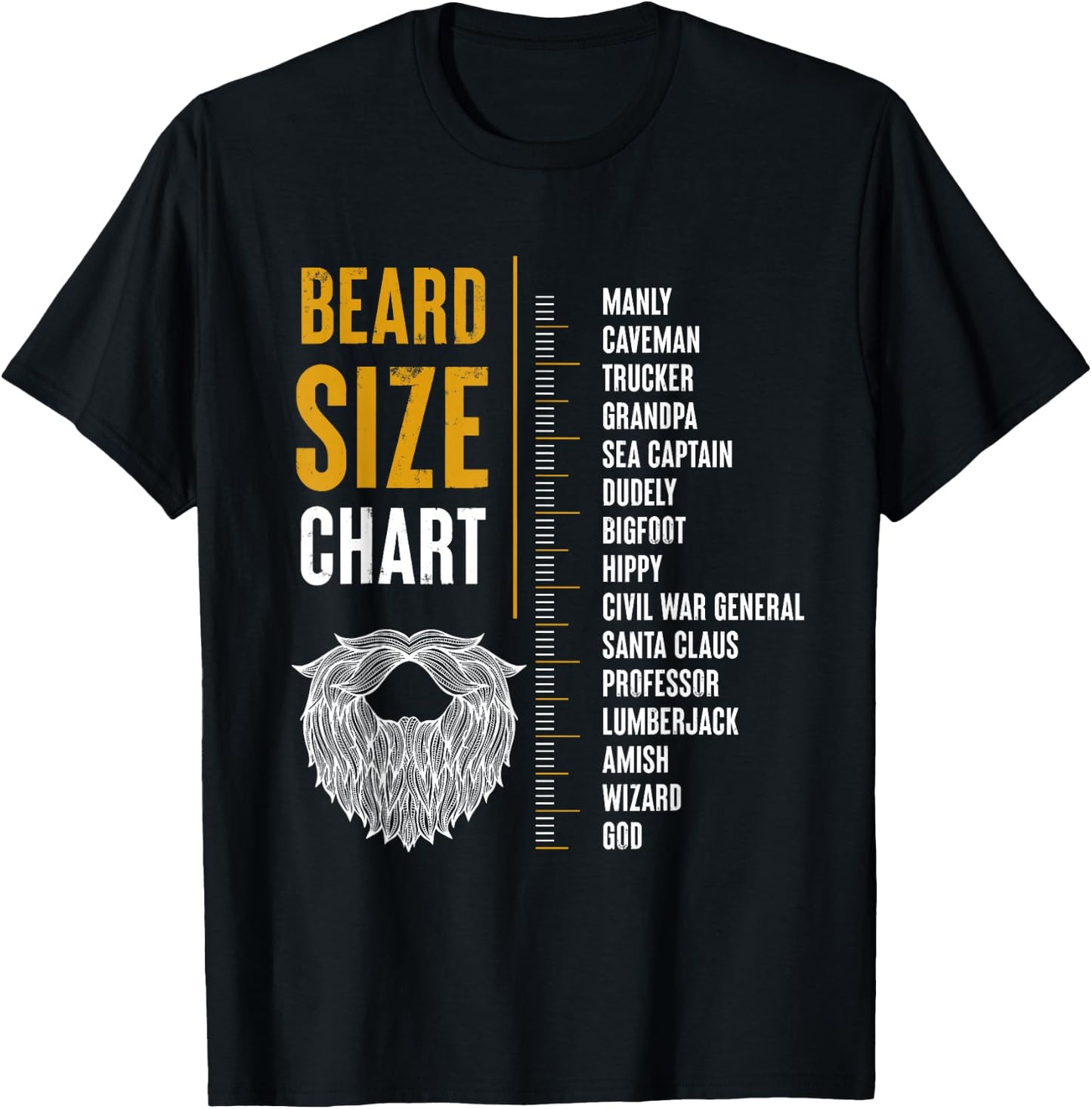 Beard Length Measurement T-Shirt - T-Shirt | Black